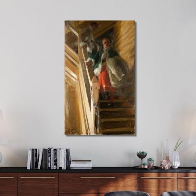 On The Attic Stairs Anders Zorn azn53 canvas print 
