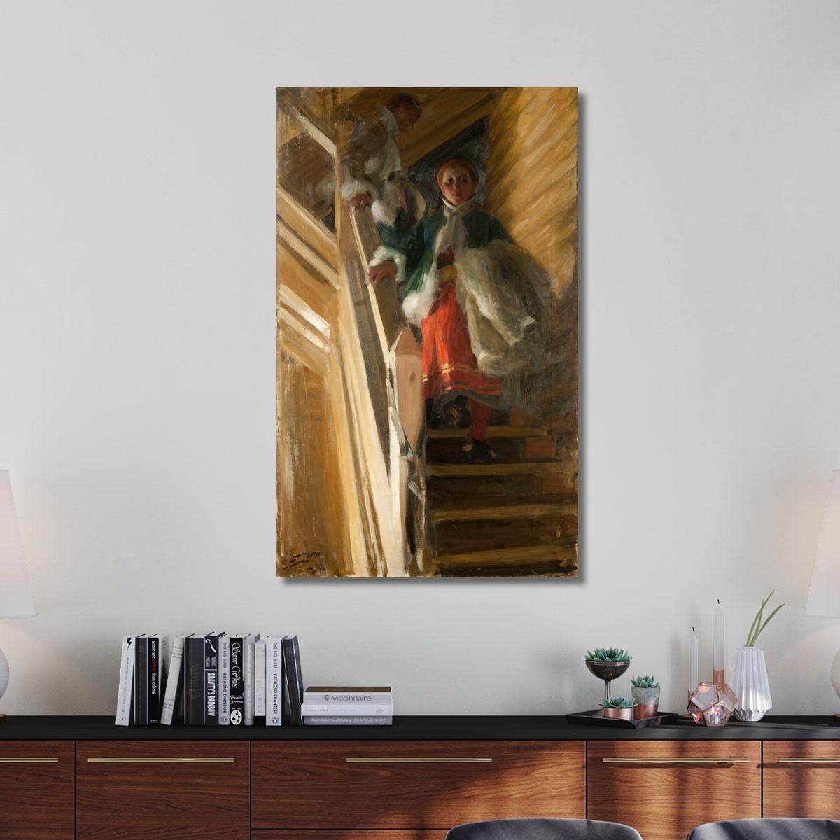 On The Attic Stairs Anders Zorn azn53 canvas print 