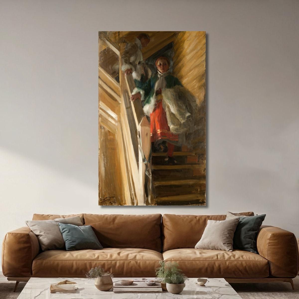 On The Attic Stairs Anders Zorn azn53 canvas print 