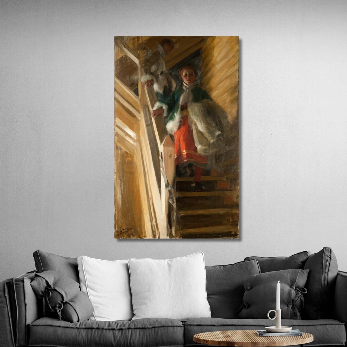 On The Attic Stairs Anders Zorn azn53 canvas print 