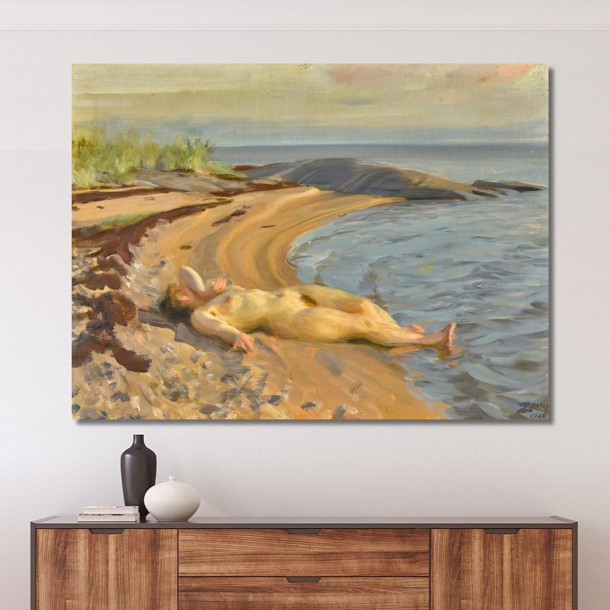 On The Beach Anders Zorn azn54 canvas print 