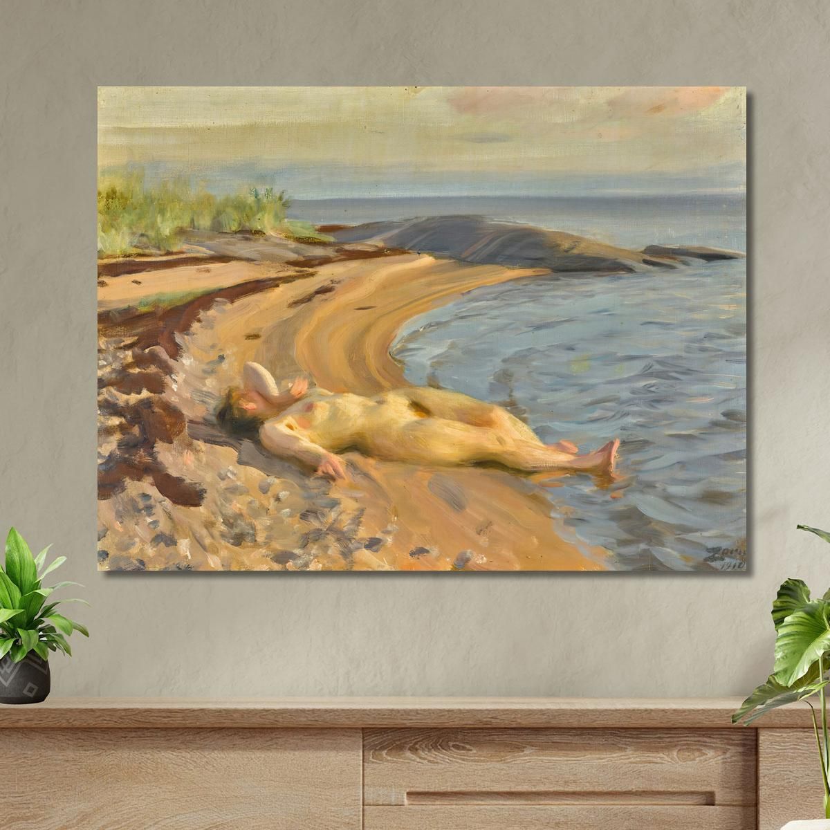On The Beach Anders Zorn azn54 canvas print 