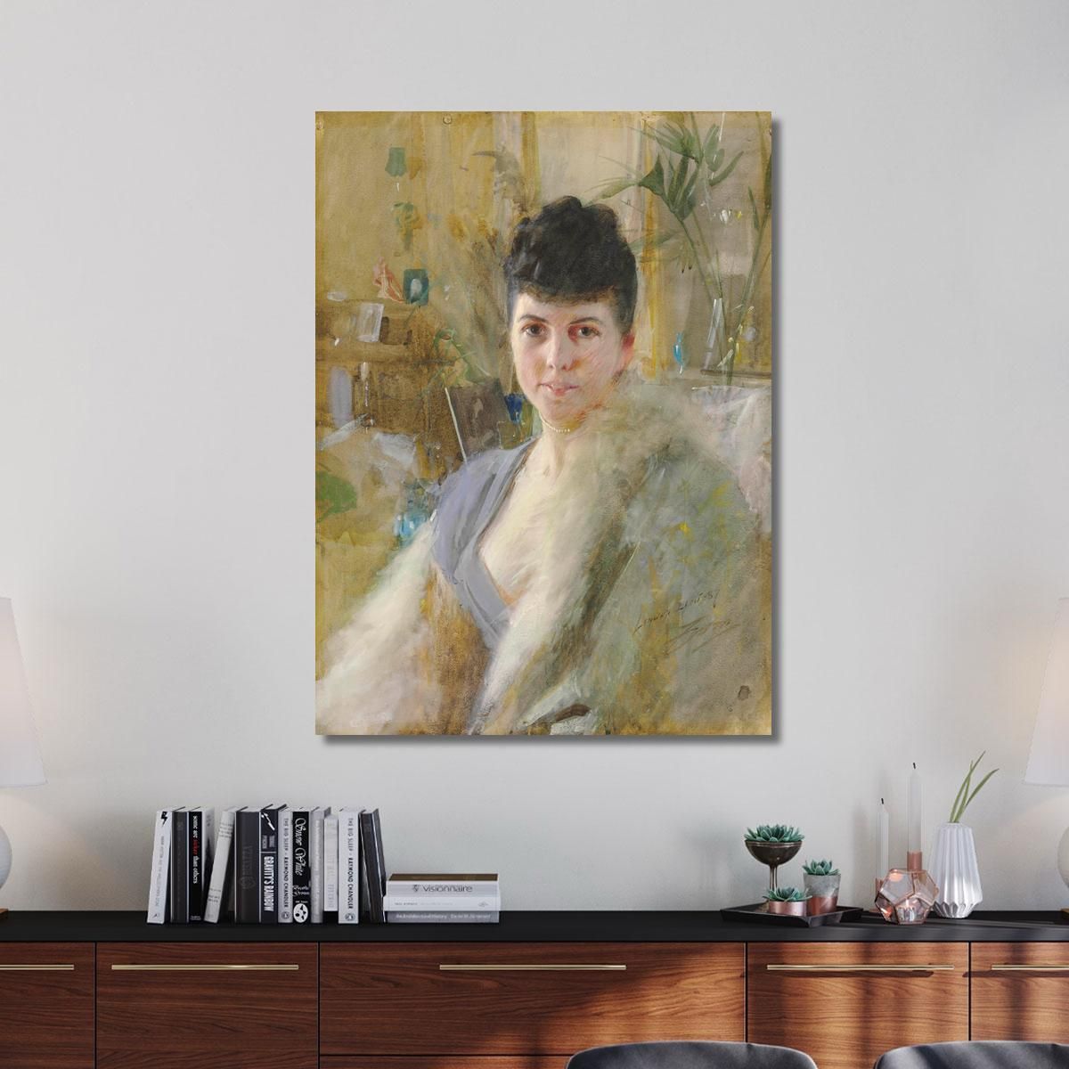Portrait Of A Lady In A Drawing Room Anders Zorn azn59 canvas print 