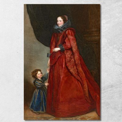 A Genoese Lady With Her Child Anthony van Dyck avd2 canvas print 