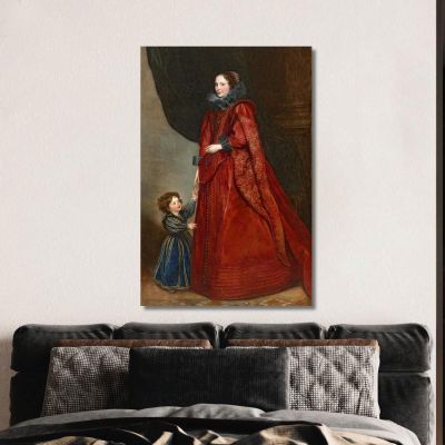 A Genoese Lady With Her Child Anthony van Dyck avd2 canvas print 