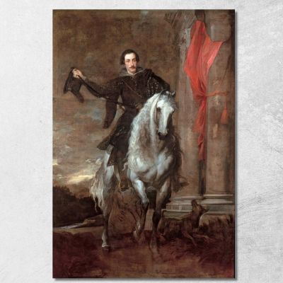 Anton Giulio Brignole - Sale On Horseback Anthony van Dyck avd10 canvas print 