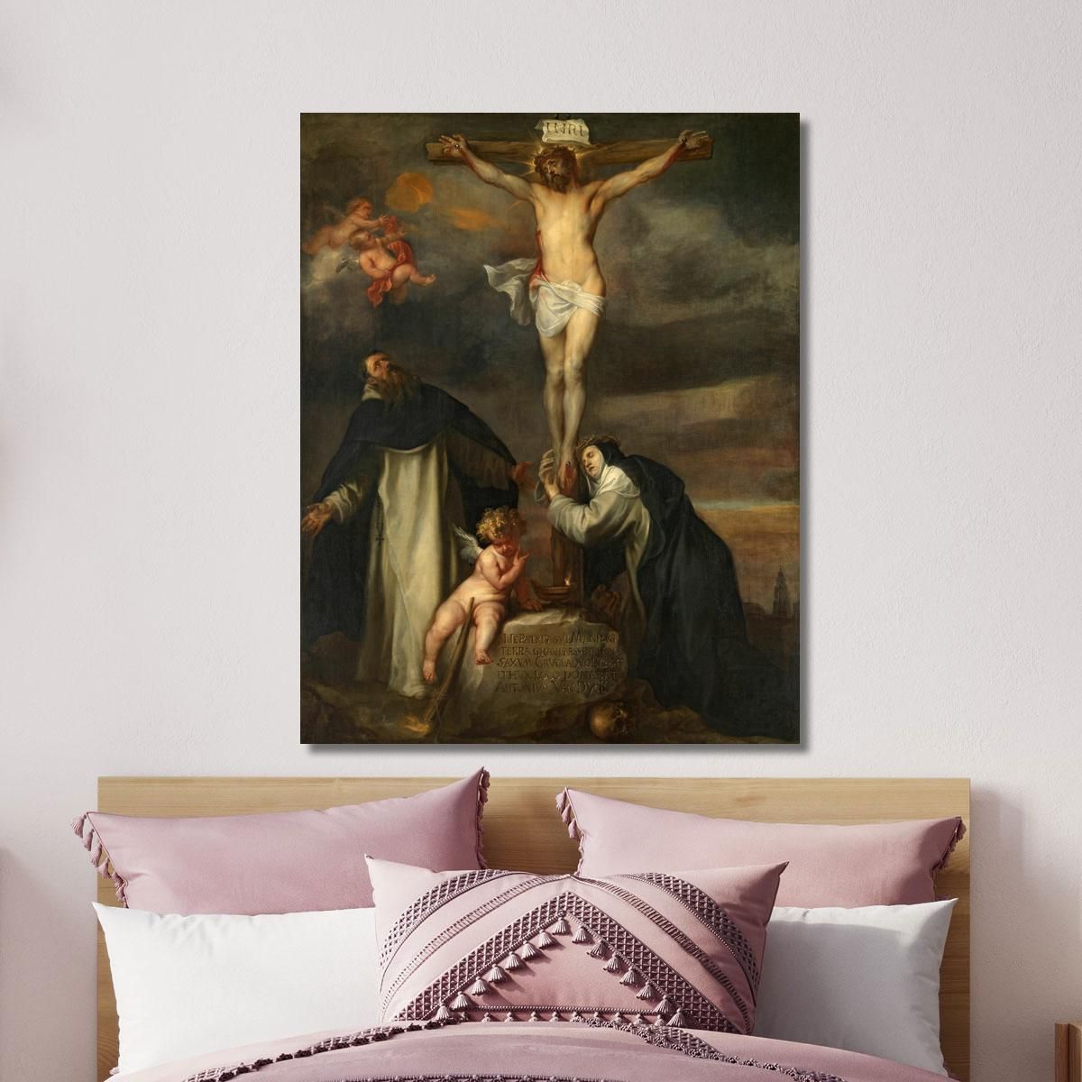 Christ On The Cross With Saint Catherine Of Siena Saint Dominic And An Angel Anthony van Dyck avd20 canvas print 