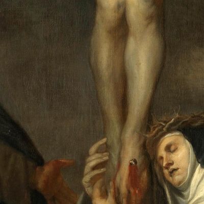 Christ On The Cross With Saint Catherine Of Siena Saint Dominic And An Angel Anthony van Dyck avd20 canvas print