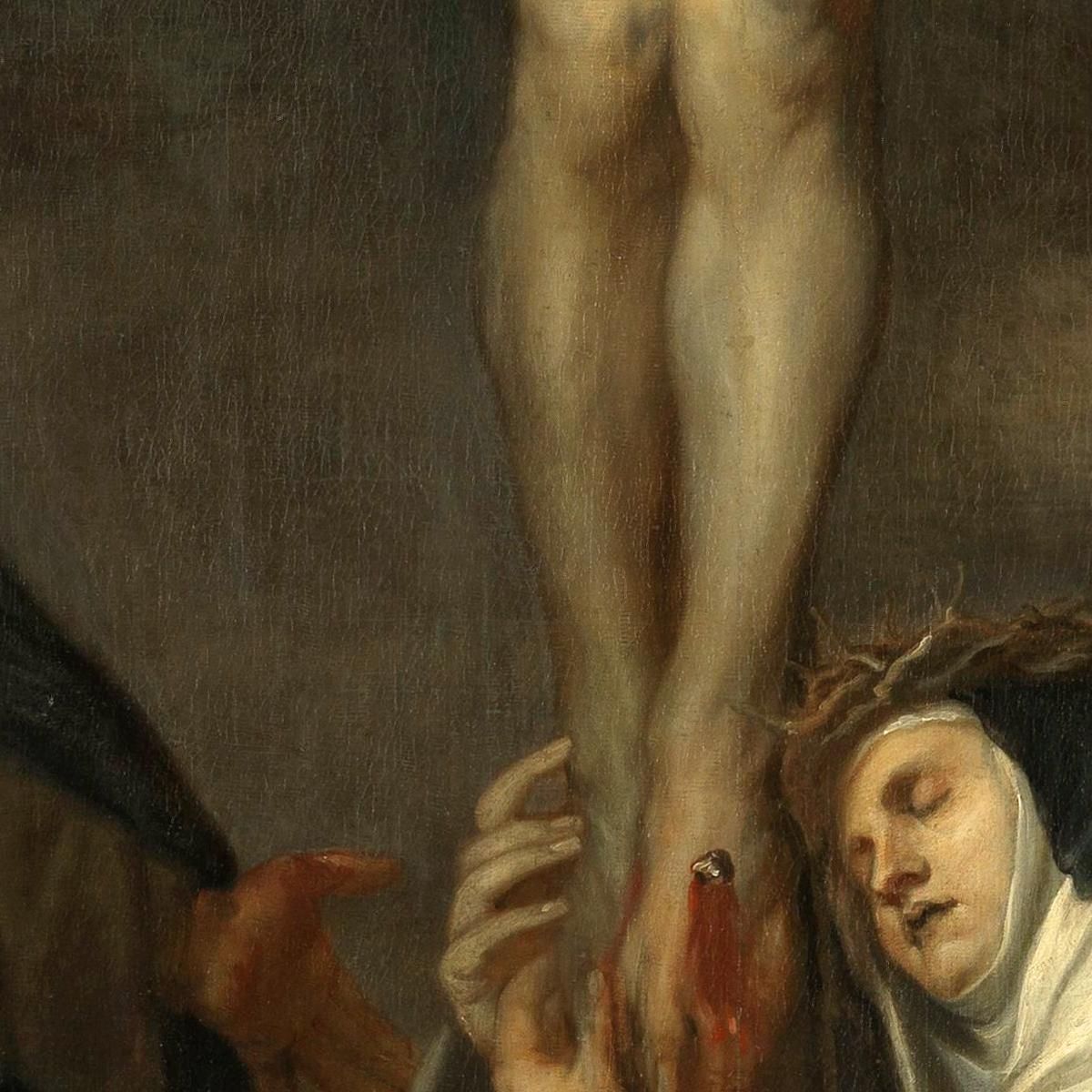 Christ On The Cross With Saint Catherine Of Siena Saint Dominic And An Angel Anthony van Dyck avd20 canvas print
