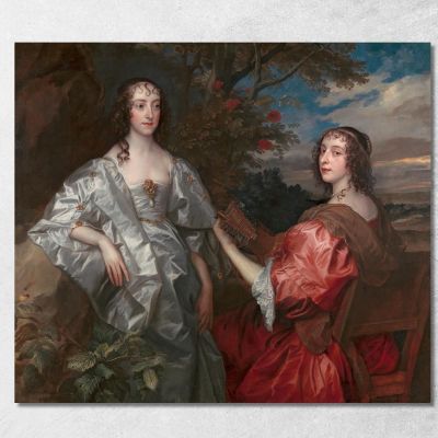 Katherine Countess Of Chesterfield And Lucy Countess Of Huntingdon Anthony van Dyck avd41 canvas print 