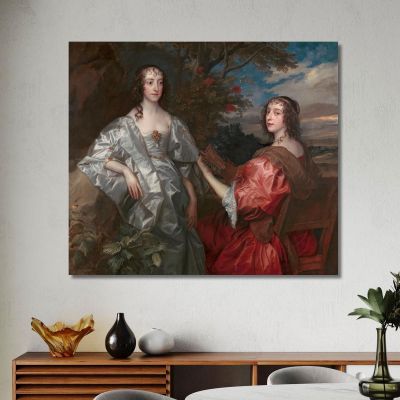 Katherine Countess Of Chesterfield And Lucy Countess Of Huntingdon Anthony van Dyck avd41 canvas print 