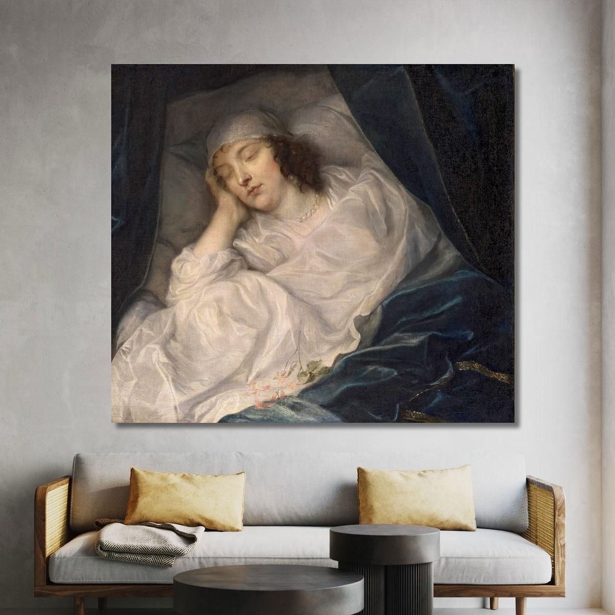 Lady Digby On Her Deathbed Anthony van Dyck avd44 canvas print 