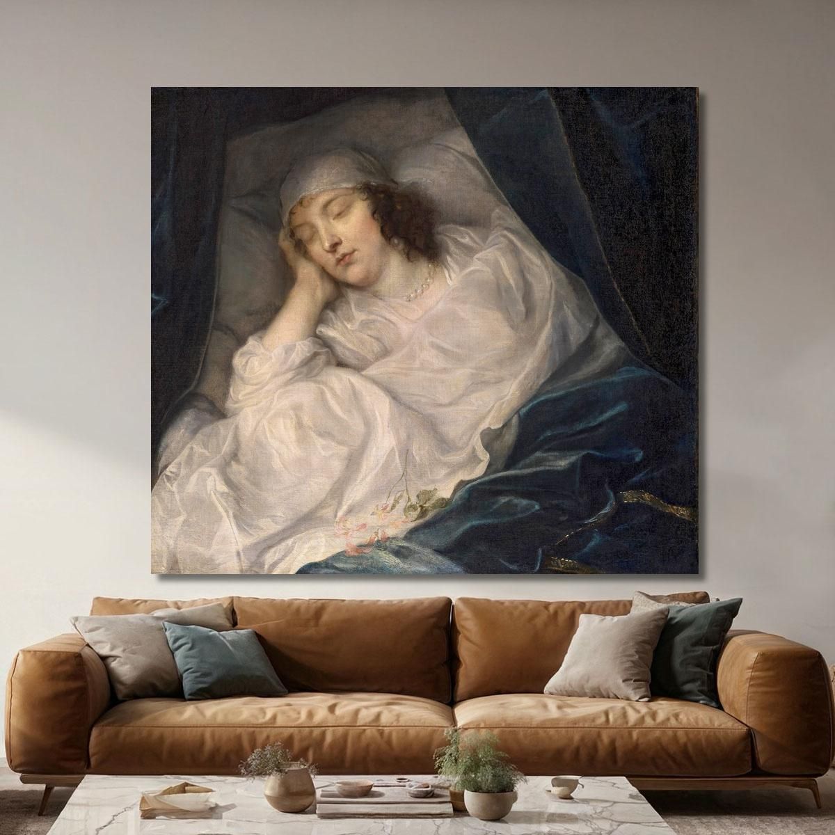 Lady Digby On Her Deathbed Anthony van Dyck avd44 canvas print 