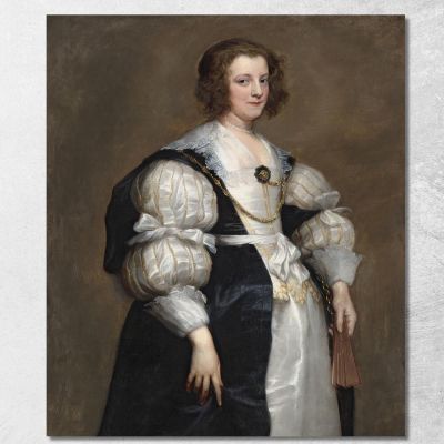 Lady With A Fan Anthony van Dyck avd45 canvas print 