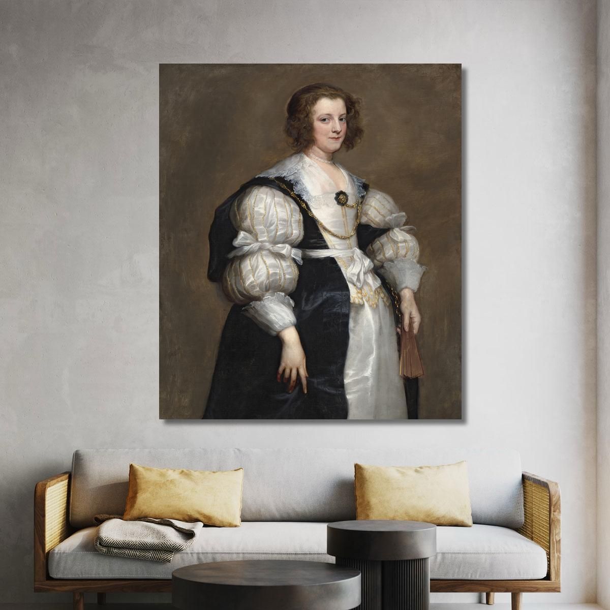 Lady With A Fan Anthony van Dyck avd45 canvas print 
