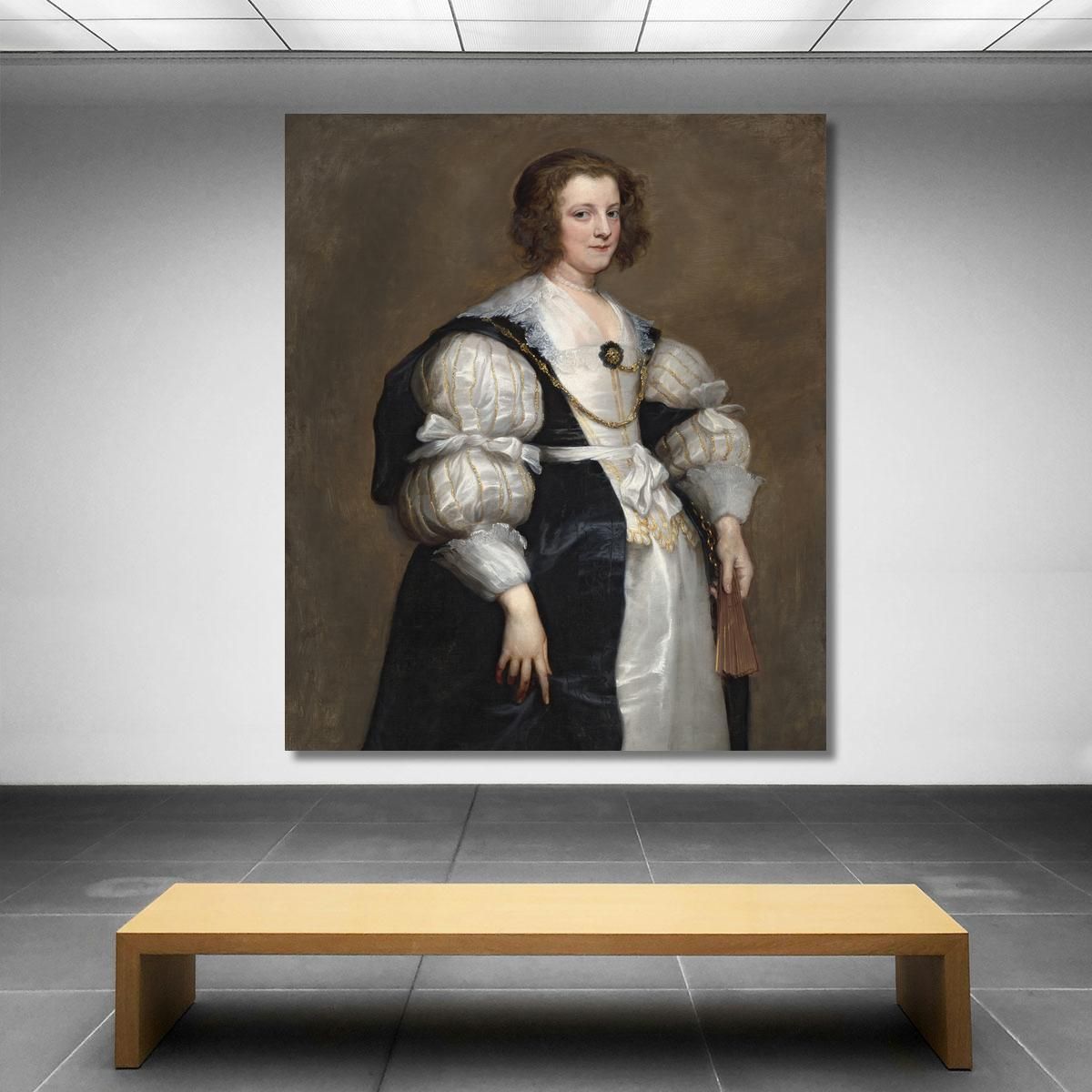 Lady With A Fan Anthony van Dyck avd45 canvas print 