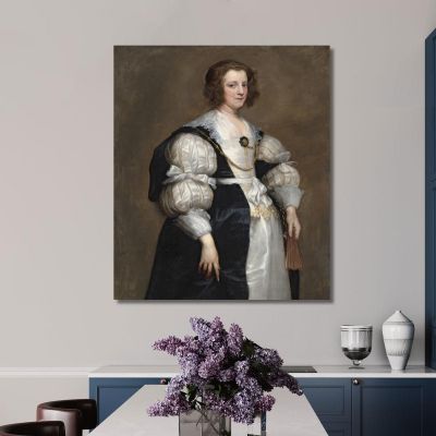 Lady With A Fan Anthony van Dyck avd45 canvas print 
