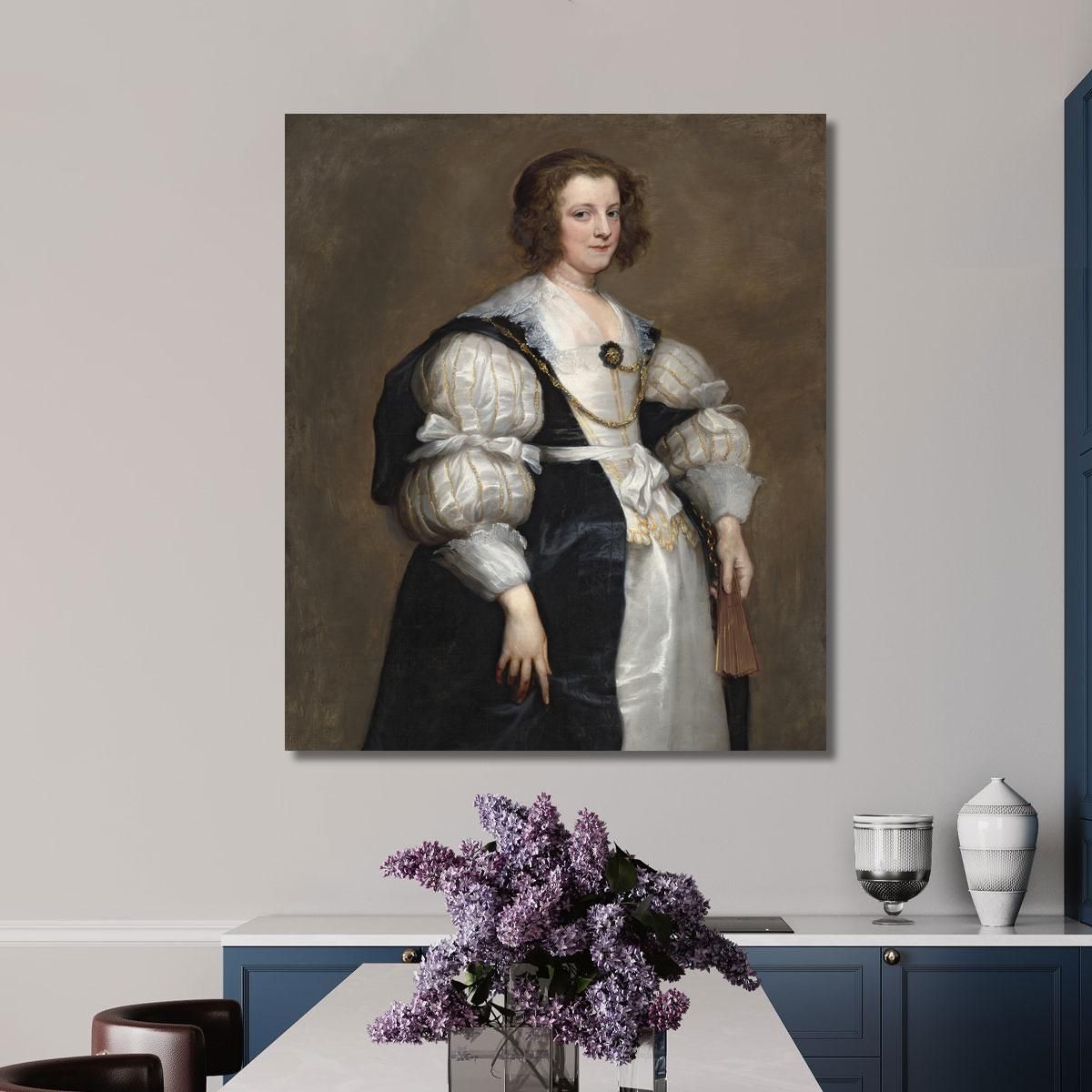 Lady With A Fan Anthony van Dyck avd45 canvas print 