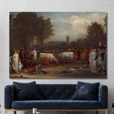 Milkmaids In St. James S Park Westminster Abbey Beyond Anthony van Dyck avd54 canvas print 