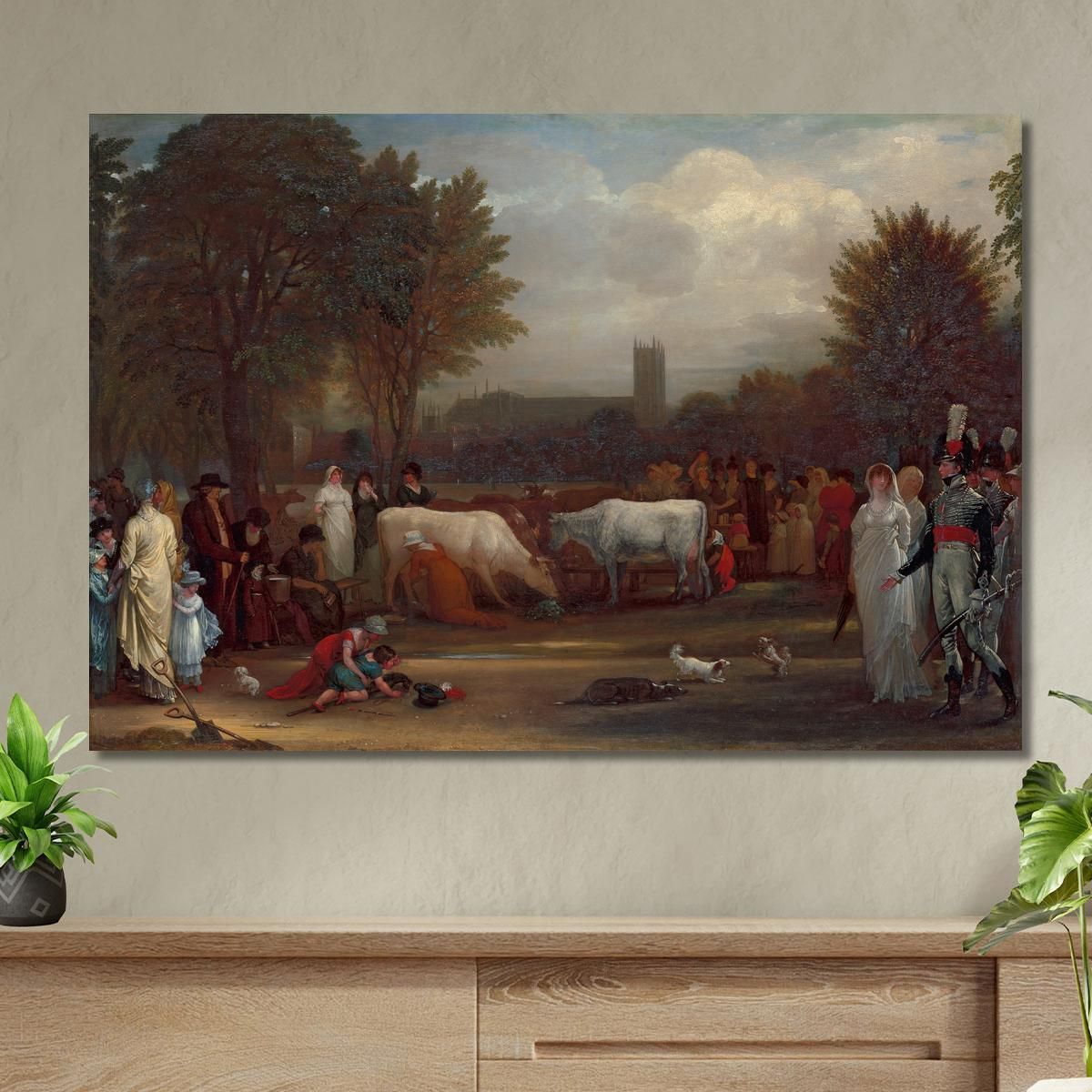 Milkmaids In St. James S Park Westminster Abbey Beyond Anthony van Dyck avd54 canvas print 