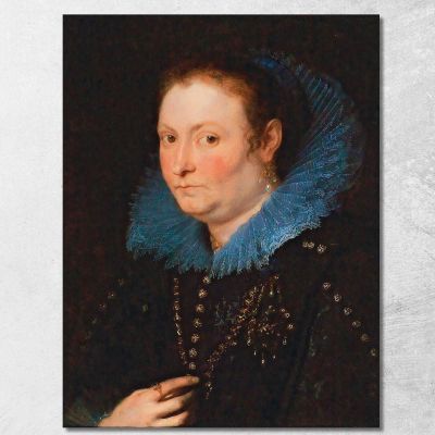 Portrait Of A Lady Half-Length Said To Be A Genoese Noblewoman Anthony van Dyck avd65 canvas print 