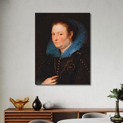 Portrait Of A Lady Half-Length Said To Be A Genoese Noblewoman Anthony van Dyck avd65 canvas print 