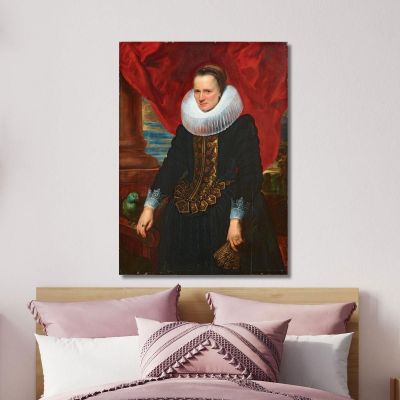Portrait Of A Noblewoman With A Parrot Anthony van Dyck avd70 canvas print 