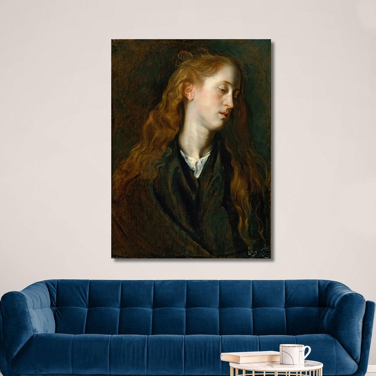 Study Head Of A Young Woman Anthony van Dyck avd105 canvas print 
