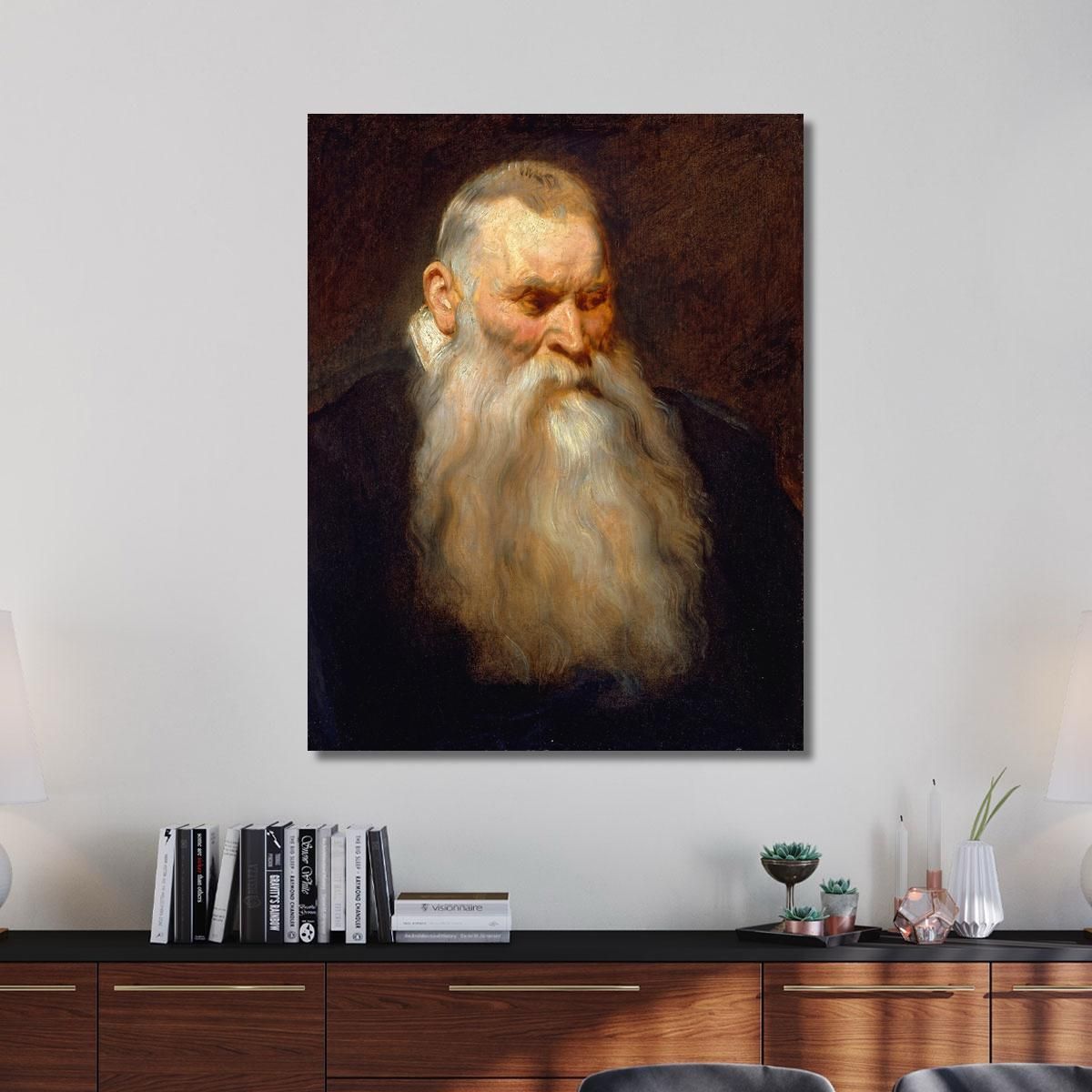 Study Head Of An Old Man With A White Beard Anthony van Dyck avd106 canvas print 