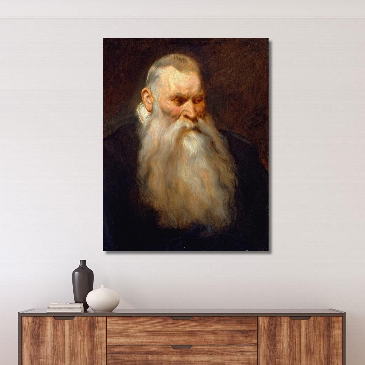 Study Head Of An Old Man With A White Beard Anthony van Dyck avd106 canvas print 