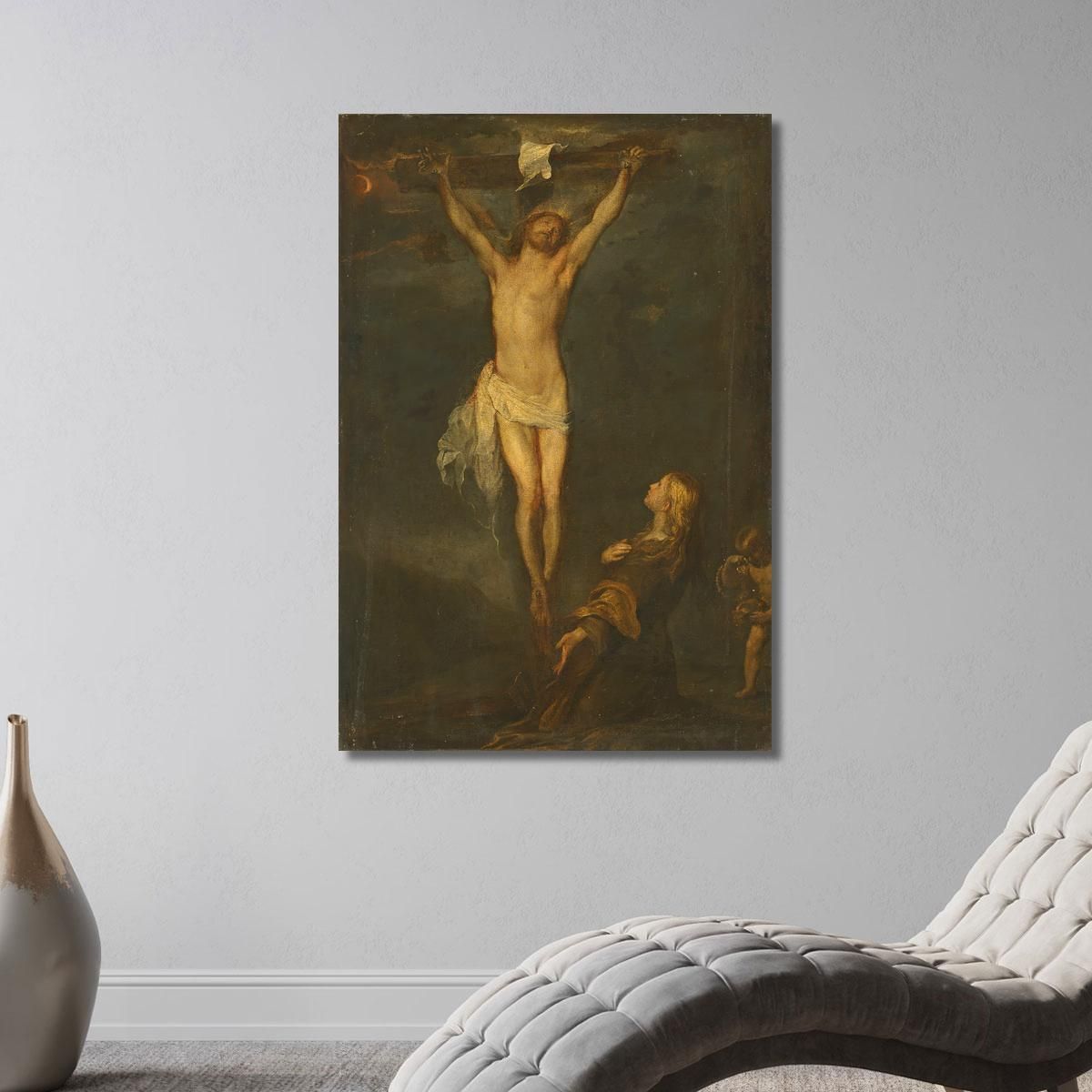 The Crucifixion With Saint Rosalia Anthony van Dyck avd113 canvas print 