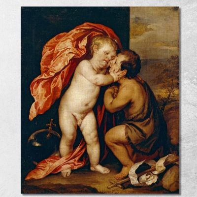 The Infants Christ And Saint John The Baptist Anthony van Dyck avd115 canvas print 