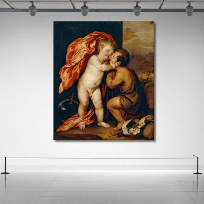 The Infants Christ And Saint John The Baptist Anthony van Dyck avd115 canvas print 