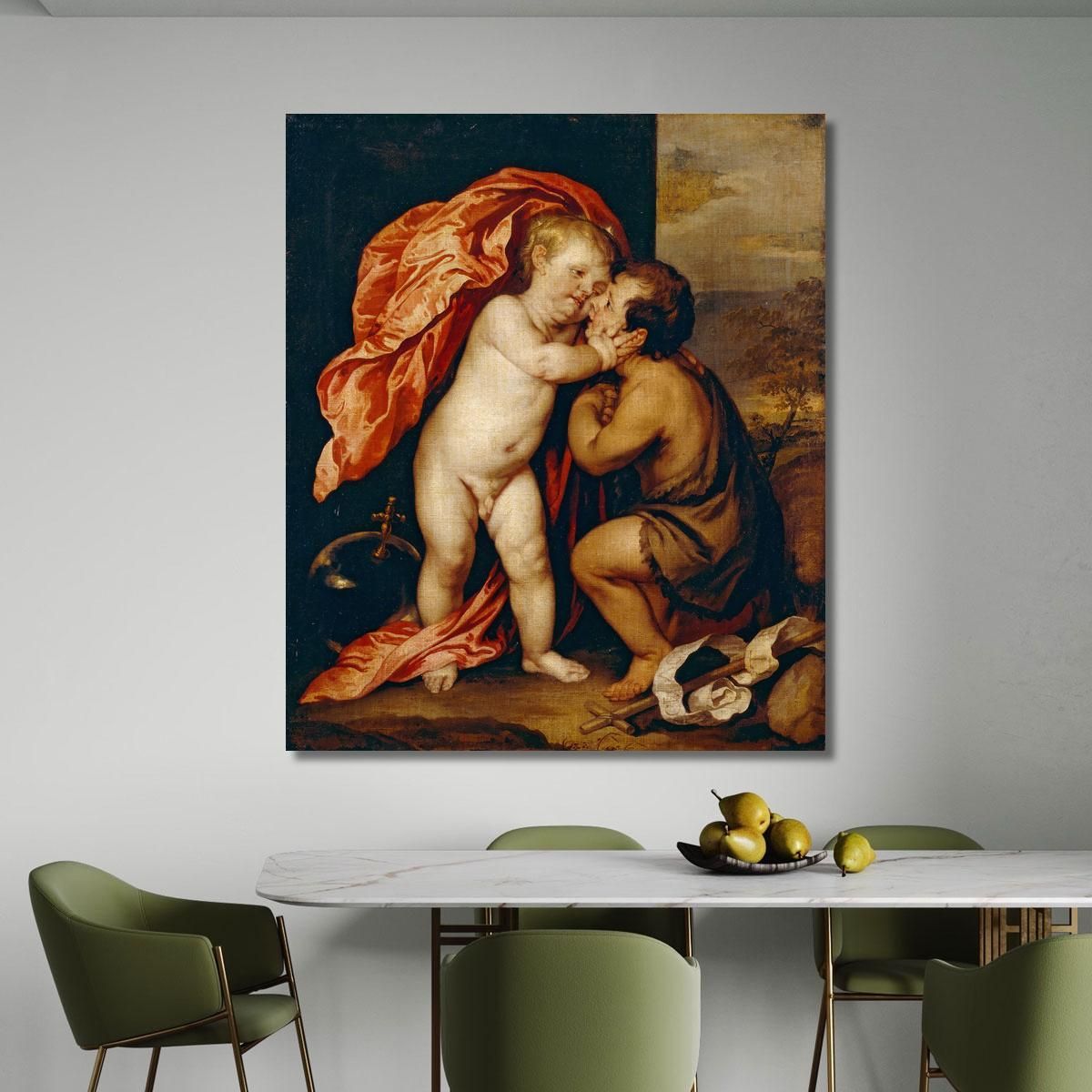 The Infants Christ And Saint John The Baptist Anthony van Dyck avd115 canvas print 