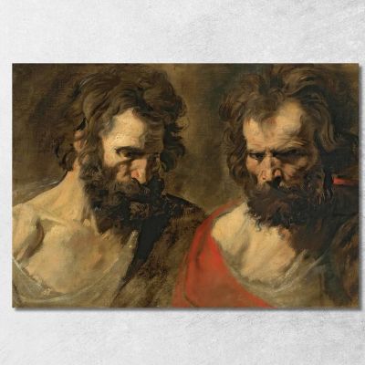 Two Studies Of A Bearded Man Anthony van Dyck avd132 canvas print 