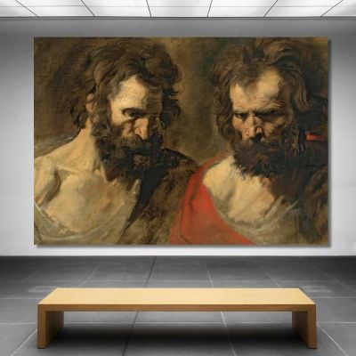 Two Studies Of A Bearded Man Anthony van Dyck avd132 canvas print 