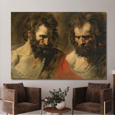 Two Studies Of A Bearded Man Anthony van Dyck avd132 canvas print 