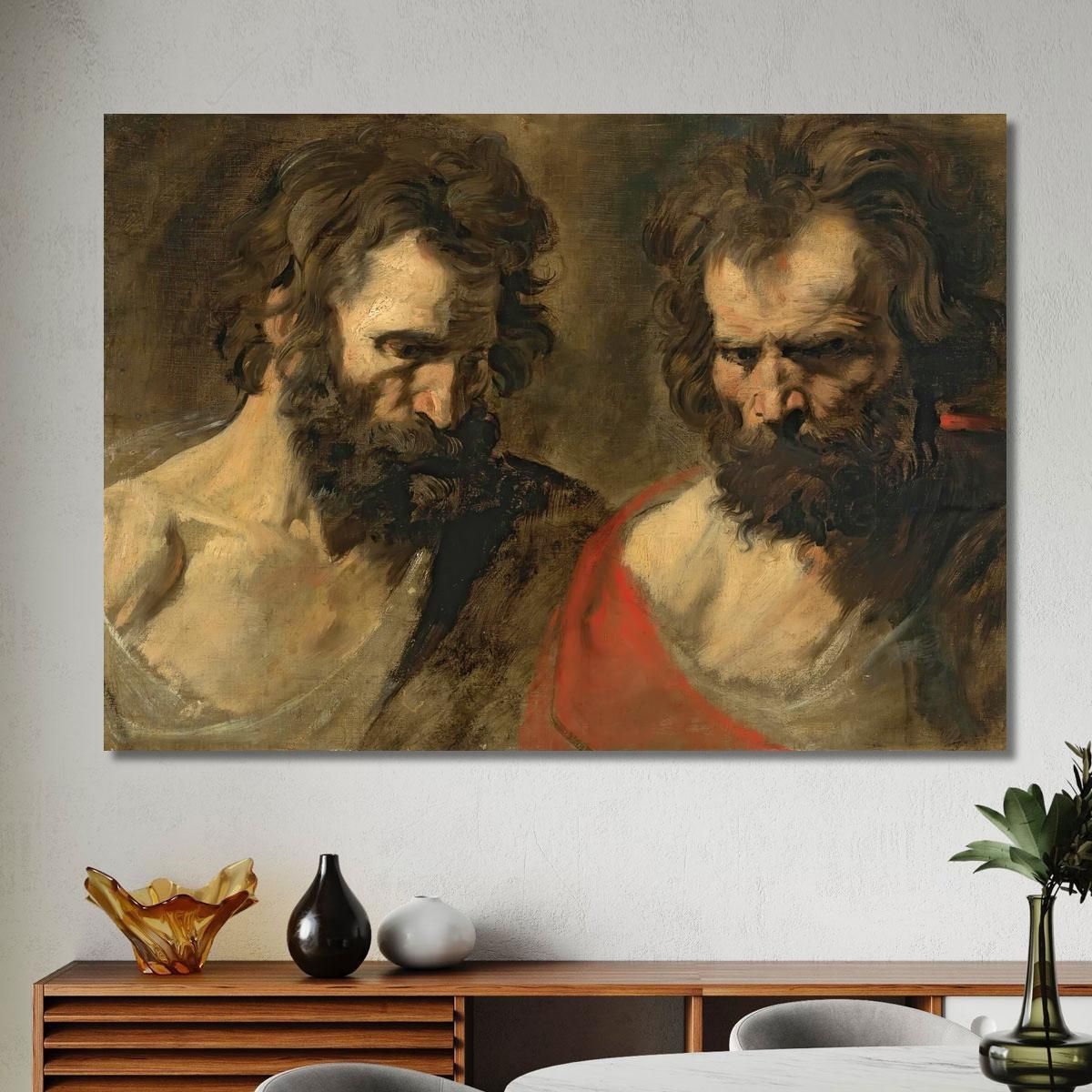 Two Studies Of A Bearded Man Anthony van Dyck avd132 canvas print 