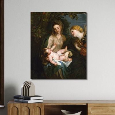 Virgin And Child With Saint Catherine Of Alexandria Anthony van Dyck avd135 canvas print 