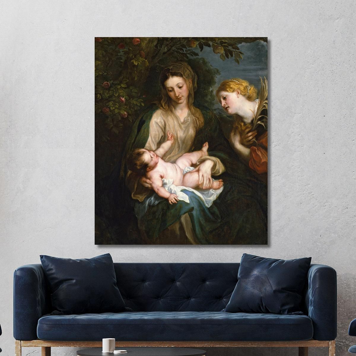 Virgin And Child With Saint Catherine Of Alexandria Anthony van Dyck avd135 canvas print 