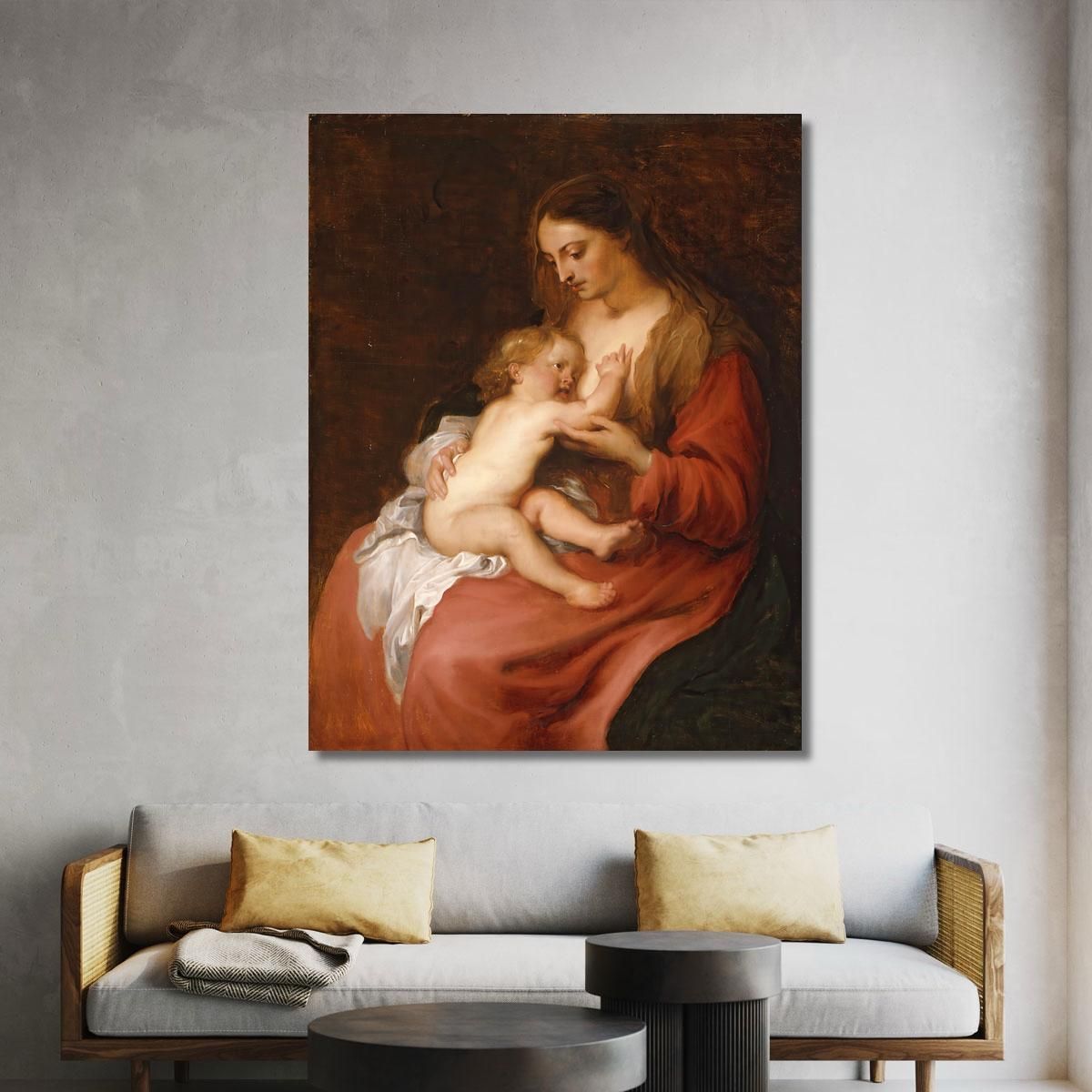 Virgin And Child Anthony van Dyck avd136 canvas print 