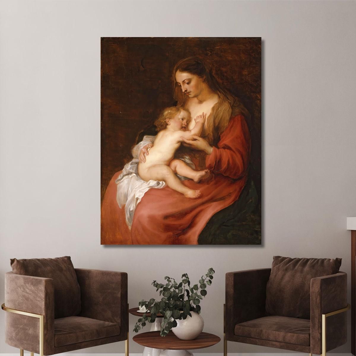 Virgin And Child Anthony van Dyck avd136 canvas print 