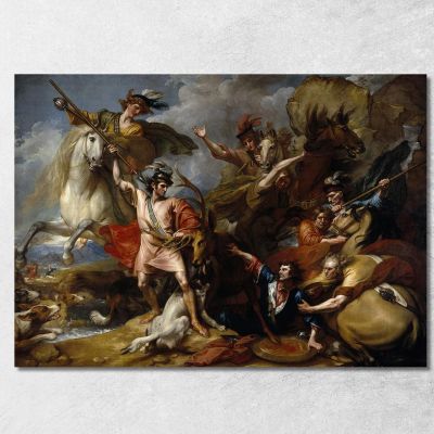 Alexander Iii Of Scotland Rescued From The Fury Of A Stag Benjamin West bwt4 canvas print 