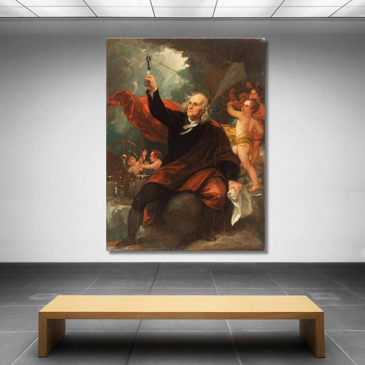 Benjamin Franklin Drawing Electricity From The Sky Benjamin West bwt5 canvas print 