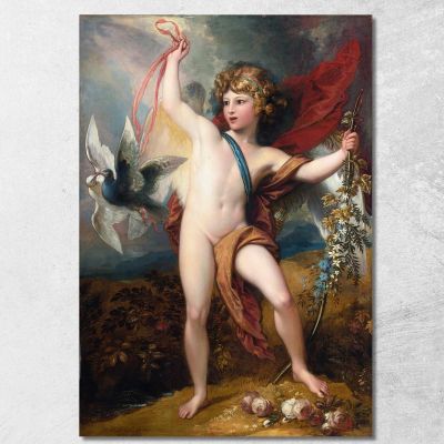 Cupid Releasing Two Doves Benjamin West bwt11 canvas print 
