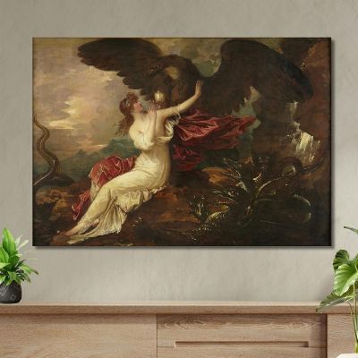 Eagle Bringing Cup To Psyche Benjamin West bwt18 canvas print 