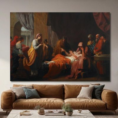 Erasistratus The Physician Discovers The Love Of Antiochus For Stratonice Benjamin West bwt21 canvas print 