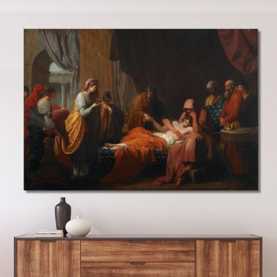 Erasistratus The Physician Discovers The Love Of Antiochus For Stratonice Benjamin West bwt21 canvas print 