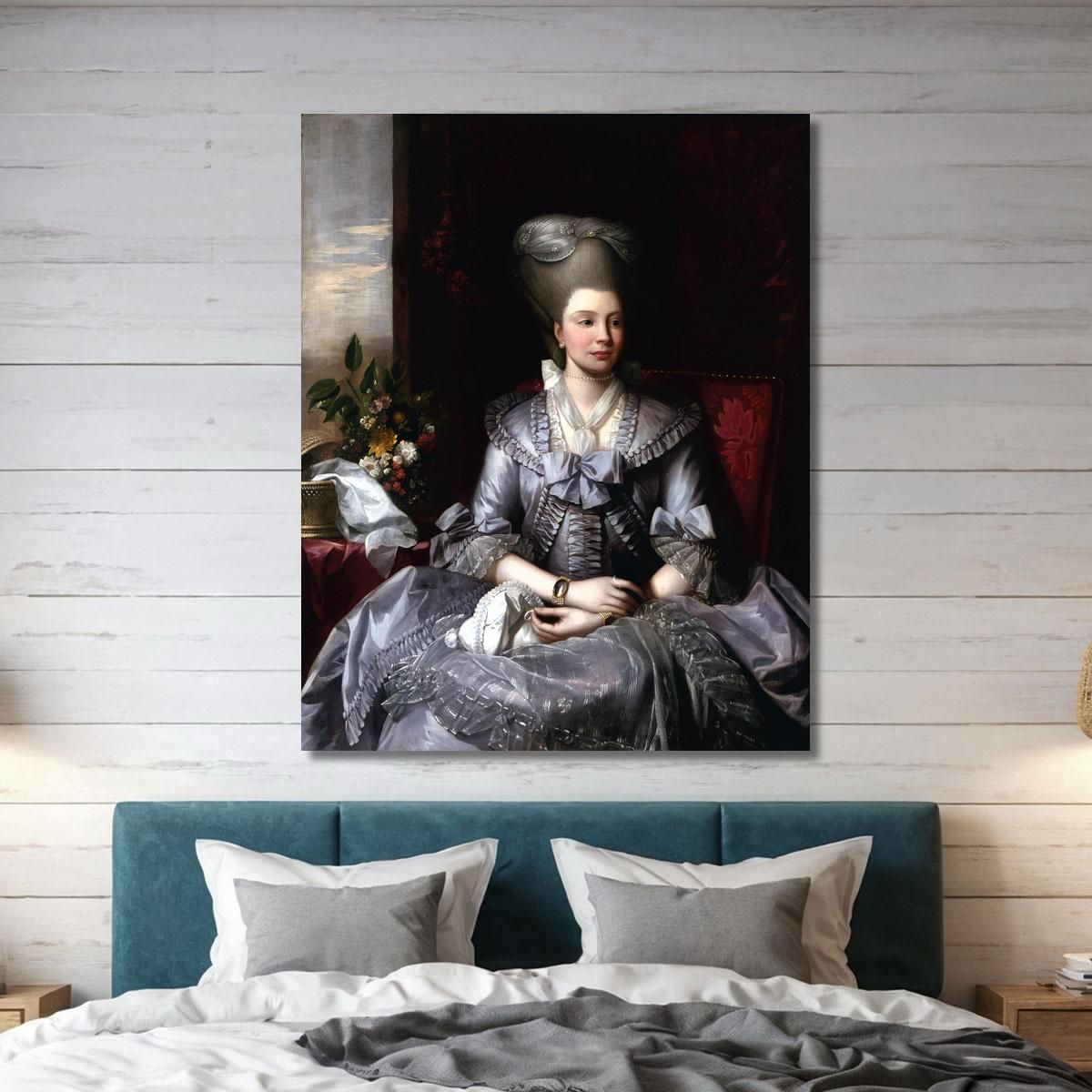 Portrait Of Queen Charlotte Benjamin West bwt49 canvas print 