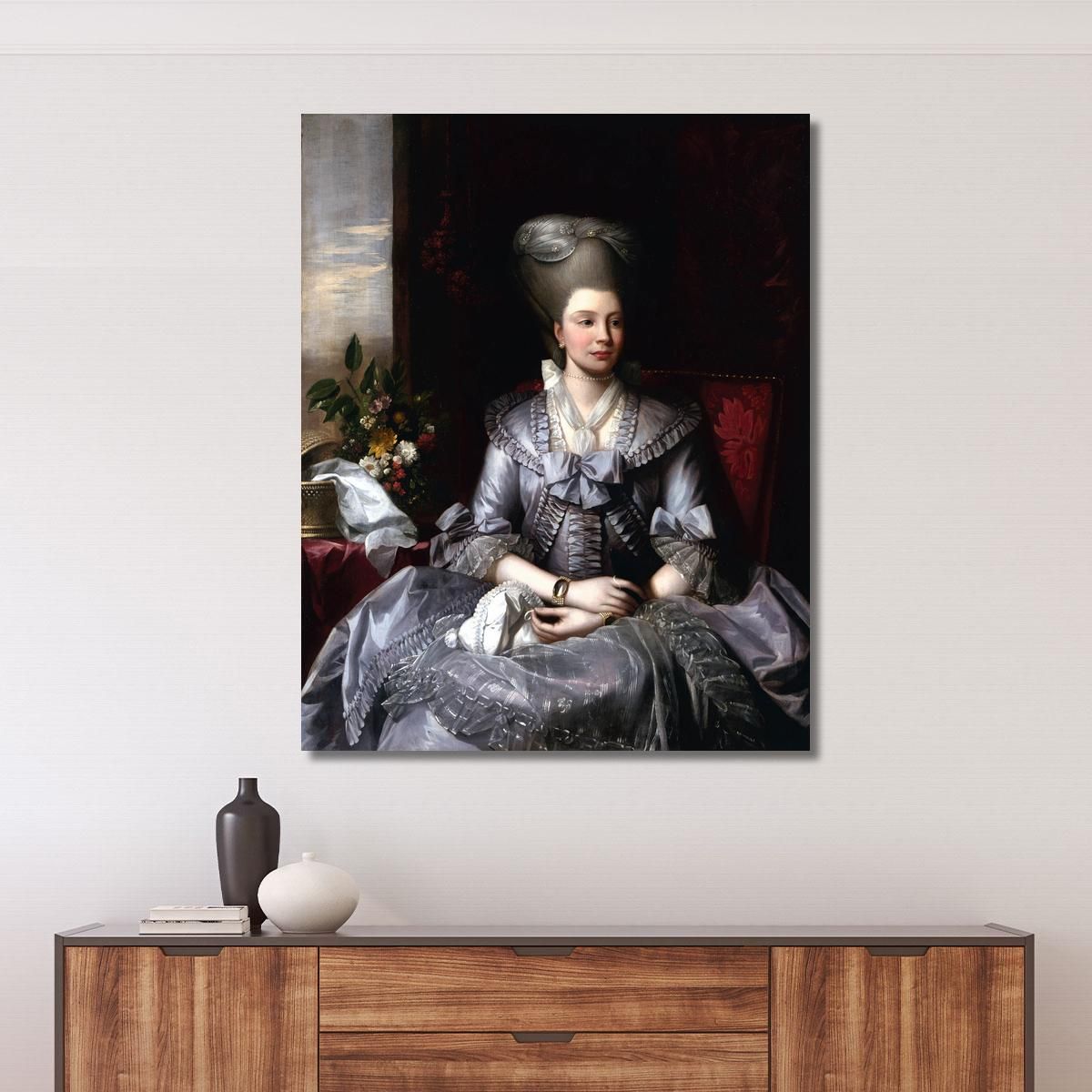 Portrait Of Queen Charlotte Benjamin West bwt49 canvas print 